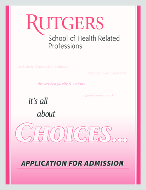 Rutgers School of Health Related Professions Application