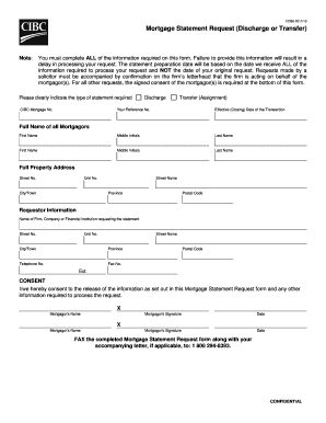 Mortgage Statement Request Form