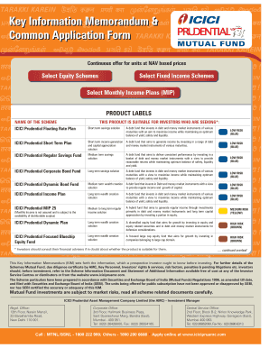 ICICI Prudential Common Application Form