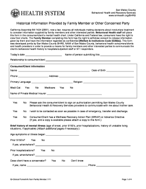 California AB 1424 Family Member Information Form