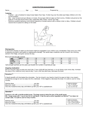 Constipation Management Form