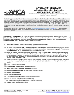 Health Care Licensing Application Checklist
