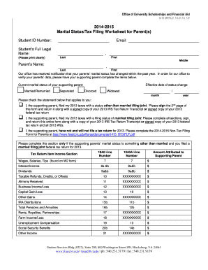 Virginia Tech Marital Status Tax Filing Worksheet