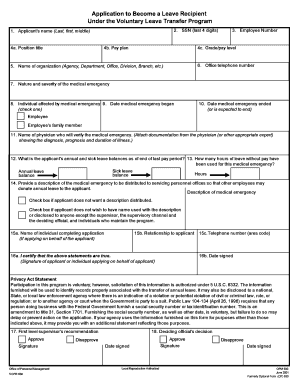 Voluntary Leave Transfer Program Application