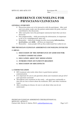 HIV Adherence Counseling Checklist