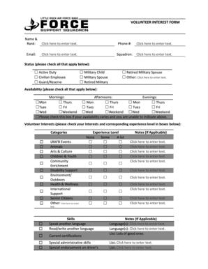 Volunteer Interest Form