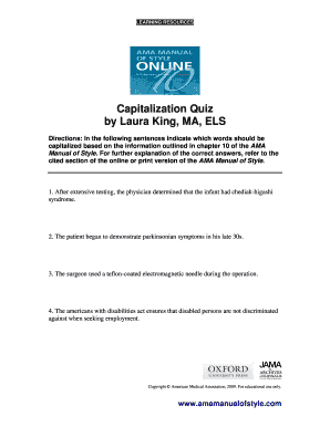 Capitalization Quiz