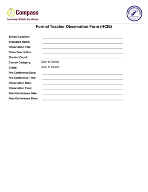 Teacher Observation Form