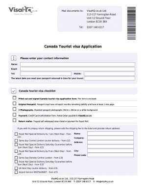 Canada Tourist Visa Application