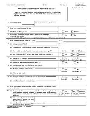 Application for Disability Insurance Benefits