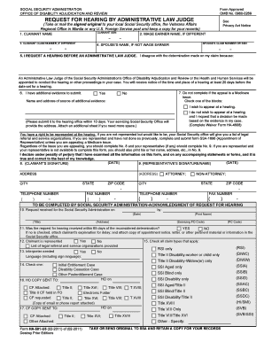 Request for Hearing by Administrative Law Judge