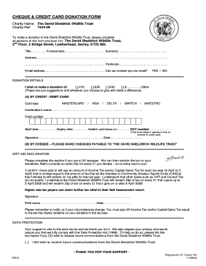 Cheque & Credit Card Donation Form