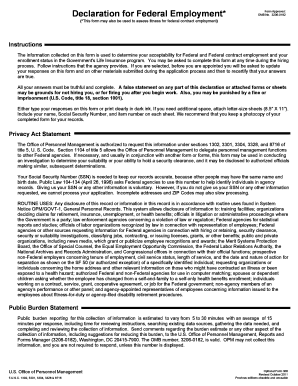 Declaration for Federal Employment Form