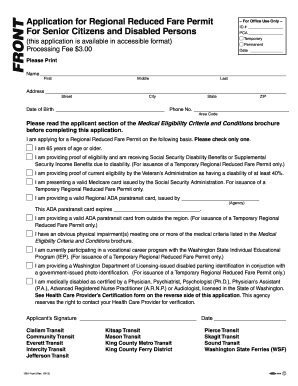 Regional Reduced Fare Permit Application