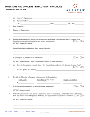 Non-Profit Employment Practices Application