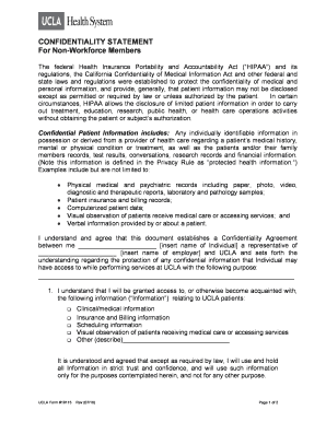 UCLA Confidentiality Agreement for Non-Workforce Members