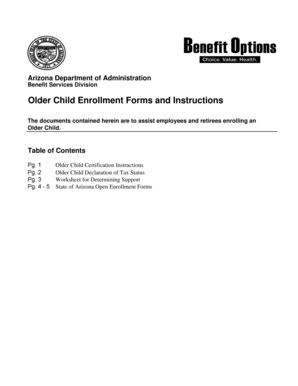 Arizona Older Child Enrollment Form