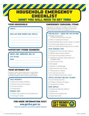 Household Emergency Plan