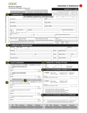 Demande d’admission