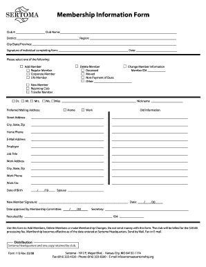 Membership Information Form