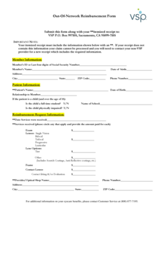 Out-of-Network Reimbursement Form