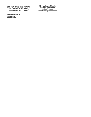 HUD Verification of Disability Form