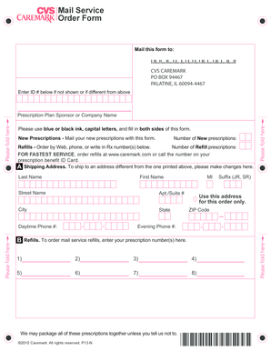 CVS Caremark Prescription Order Form