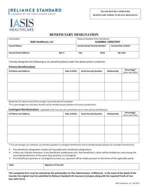 Beneficiary Designation Form
