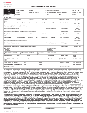 Consumer Credit Application