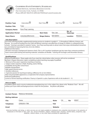 Employment Listing Form