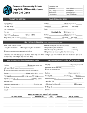 Davenport Community Schools Student Registration Form