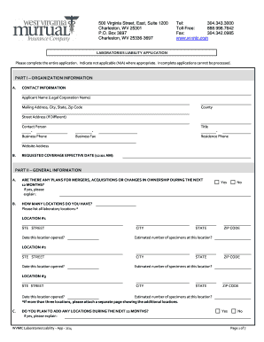 Laboratories Liability Application