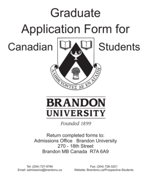 Graduate Application Form for Canadian Students