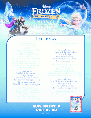 Fillable Online Sing-along with the songs from Frozen Fax Email Print ...