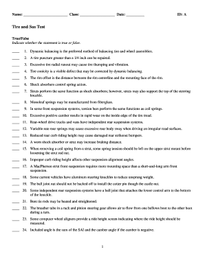 Tire and Suspension Test