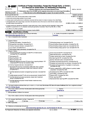 Form W-8IMY Certificate