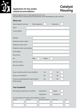 Key Worker Rented Accommodation Application