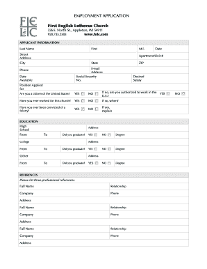 Employment Application Form