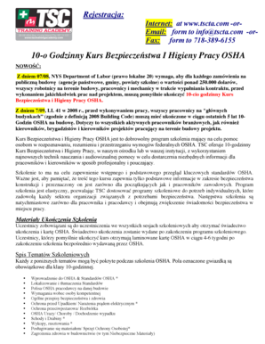 OSHA 10-Hour Construction Safety Course Registration