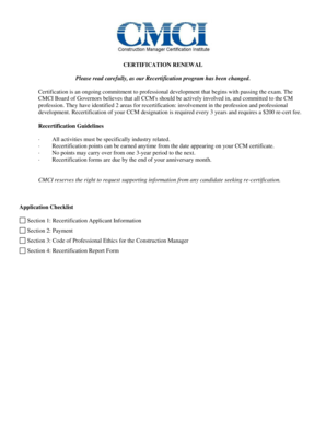 CMCI Certification Renewal Form