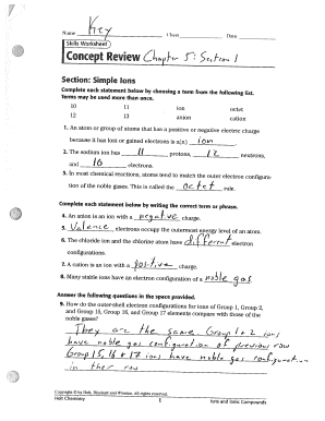 Ions and Ionic Compounds Worksheet