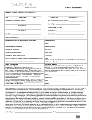 Rental Application Form