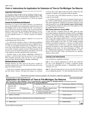 Form 4 Application for Extension of Time to File Michigan Tax Returns