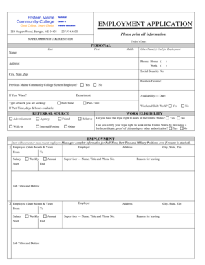 Maine Community College System Employment Application