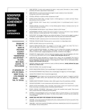 Newspaper IAA Entry Form