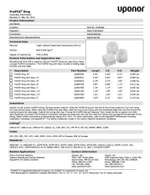 ProPEX Ring Installation Form