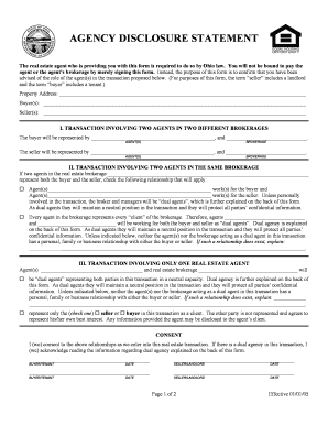 Ohio Agency Disclosure Statement