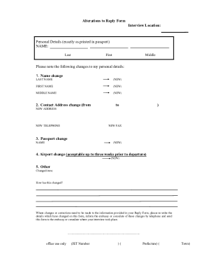 Interview Location Reply Form Alterations