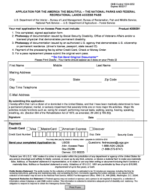 Application for America the Beautiful Access Pass