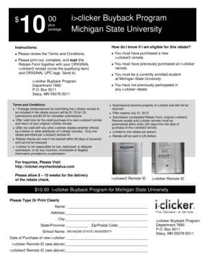 i>clicker Buyback Program Rebate Form